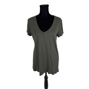 Susina Gray Modal V-Neck T-Shirt - Women’s M